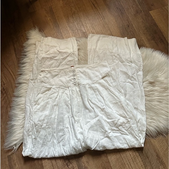 FREE PEOPLE Everything Wide Leg Pant In White - Picture 2 of 5